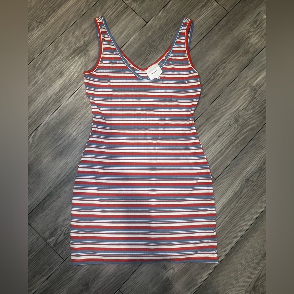 Reformation Striped Mini Dress - Red, White, Blue